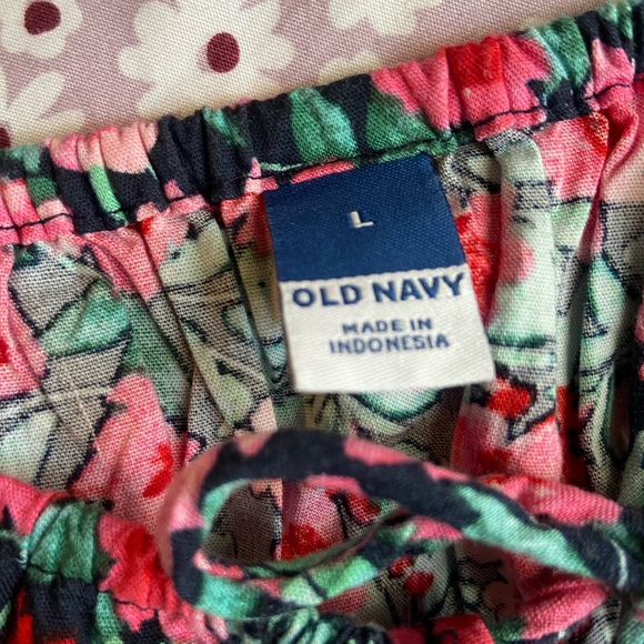 Old Navy Waist-Defined Painted Floral Mini Dress - Picture 4 of 6